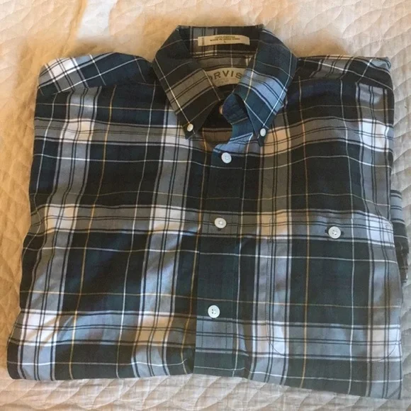 Orvis Men’s Plaid Button Down Shirt Large - Picture 6 of 7
